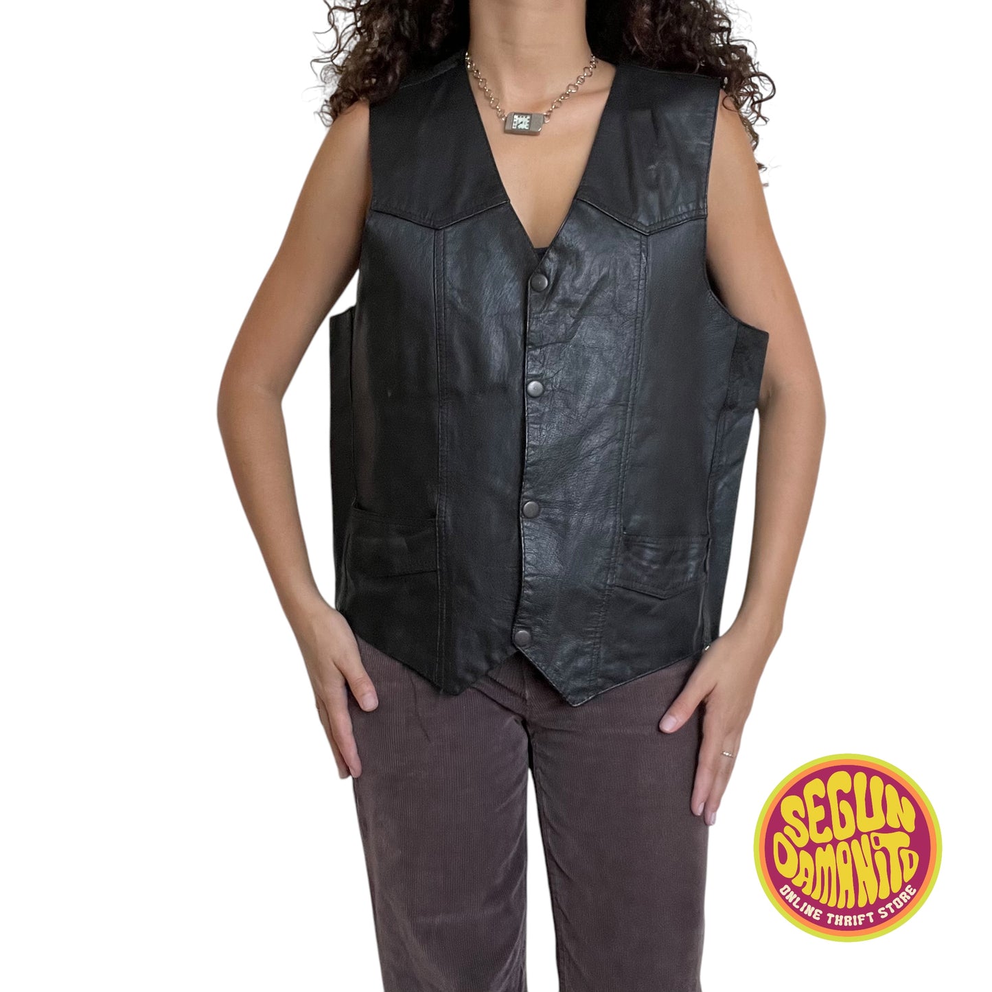 Real Leather 90’s Vintage Vest