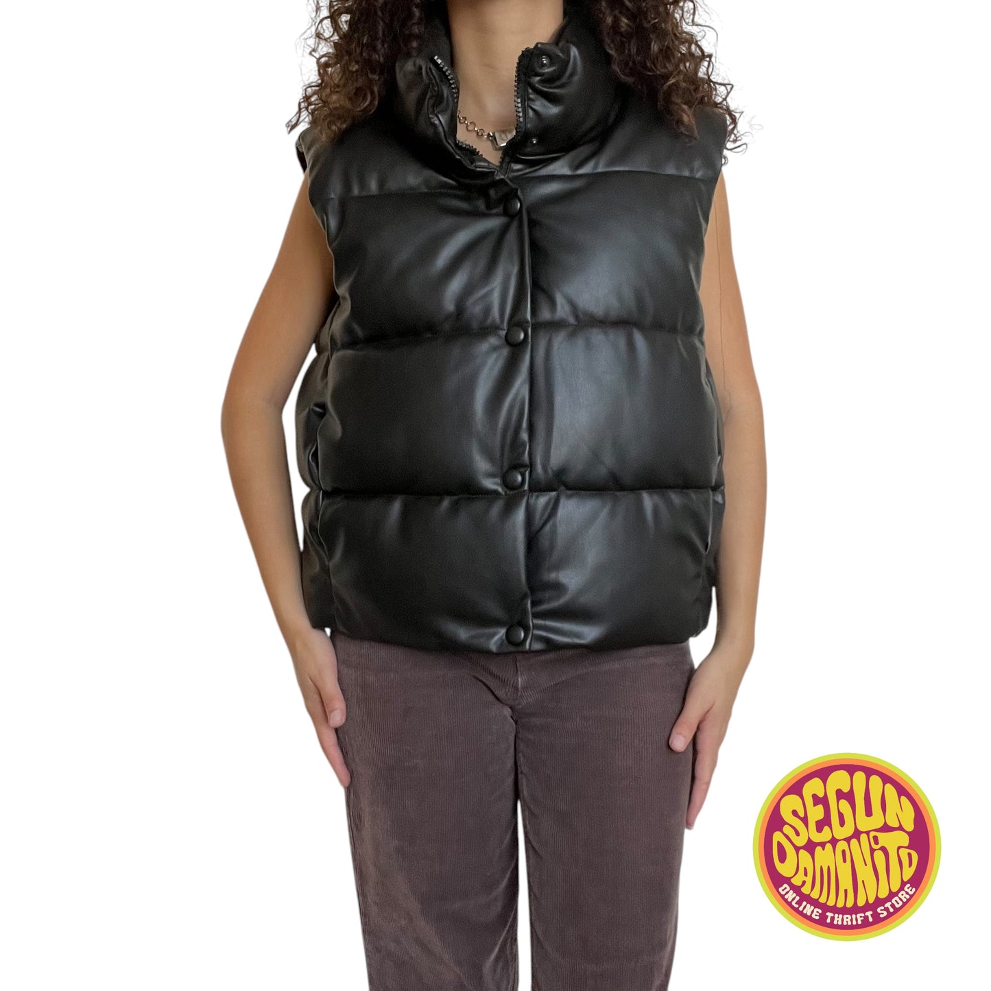 Modern ZARA Vegan Leather Vest Jacket