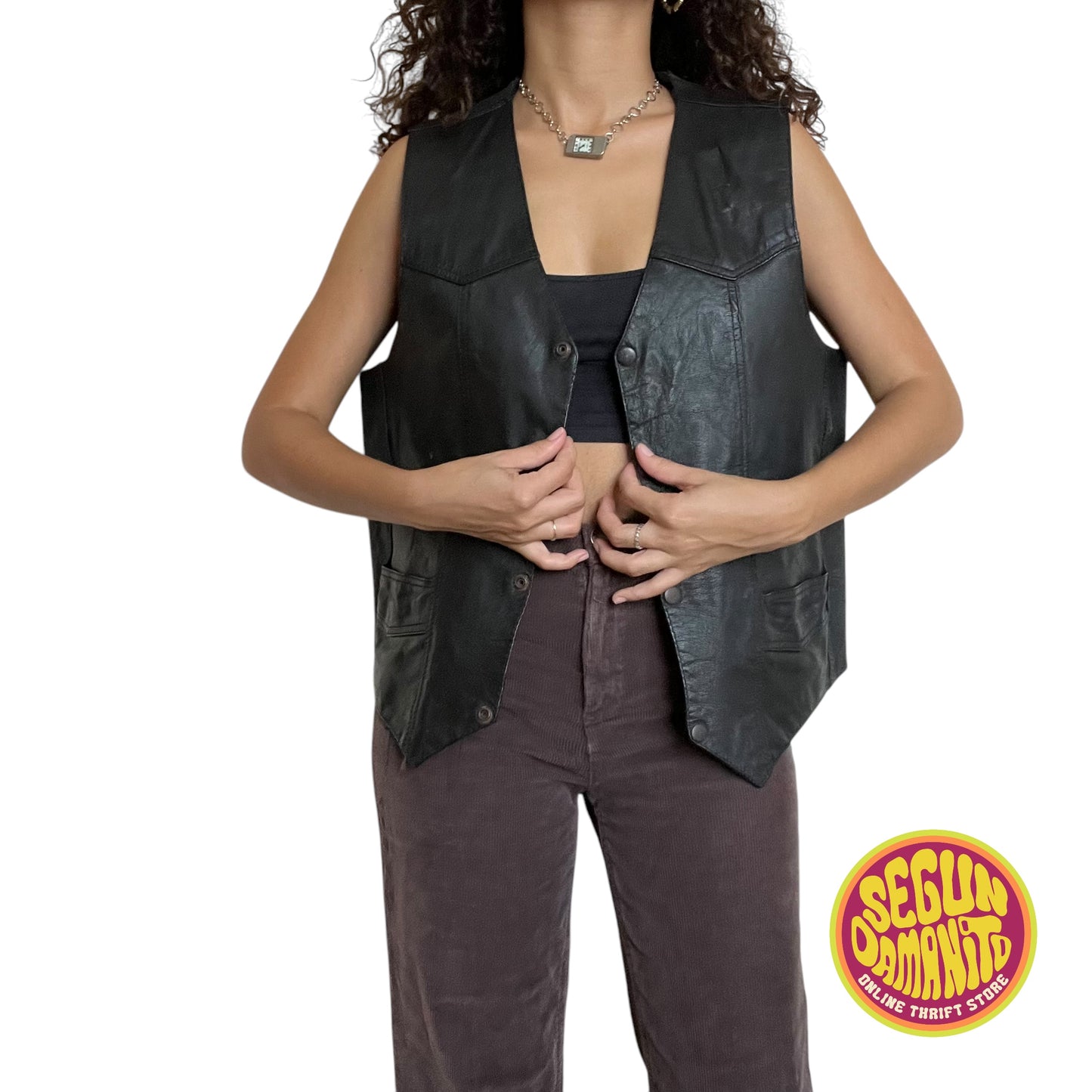 Real Leather 90’s Vintage Vest