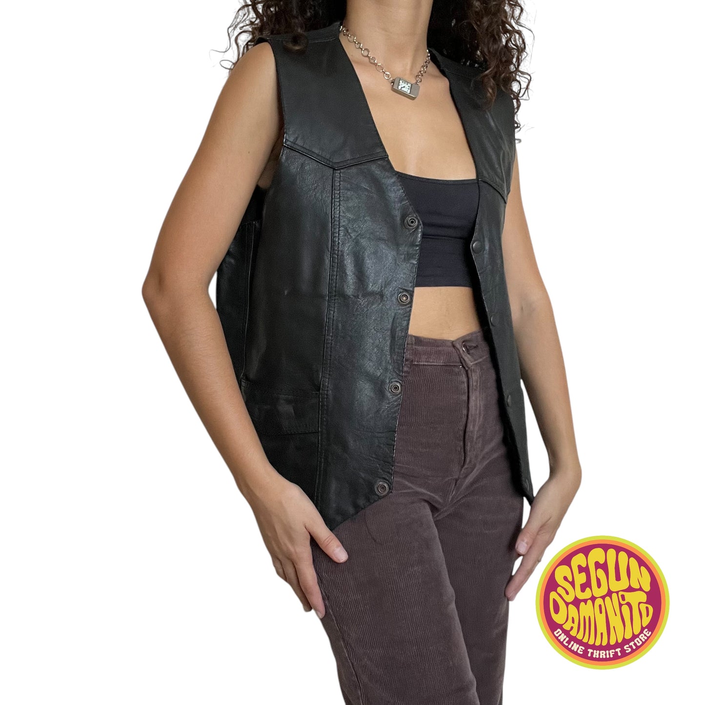 Real Leather 90’s Vintage Vest