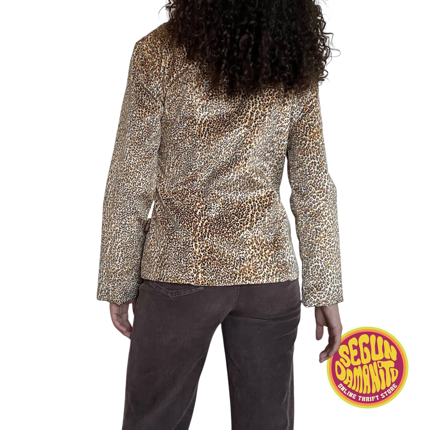 Faux Fur Animal Print 90’s Vintage Jacket