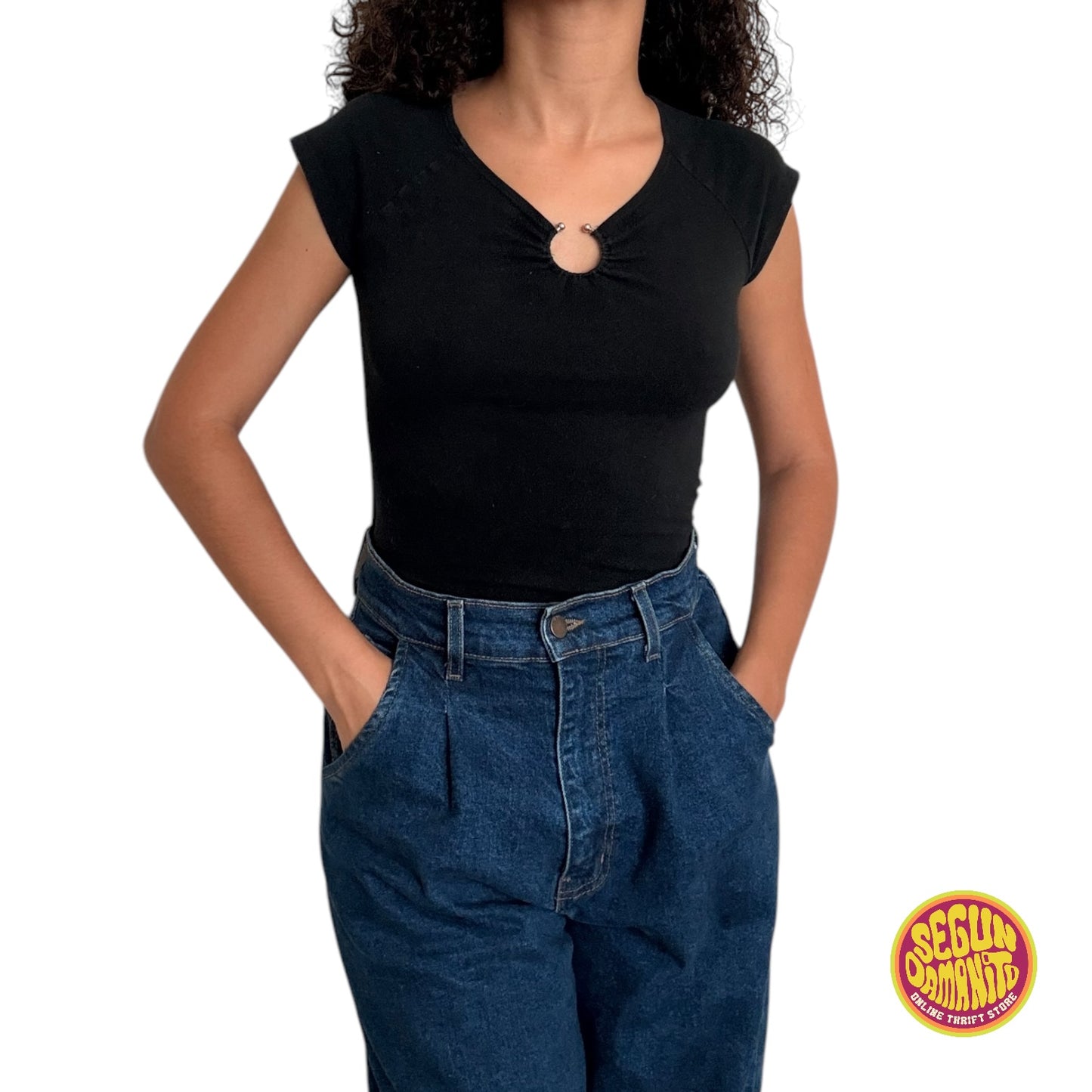 Black Staple Y2K Blouse