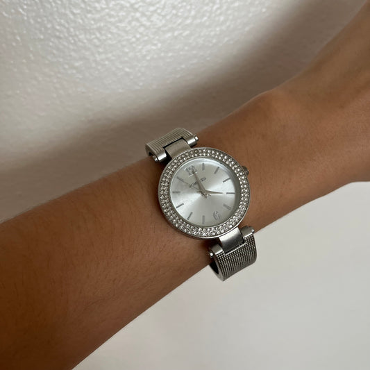 Sparkles Round Silver Color Vintage Watch Cuff