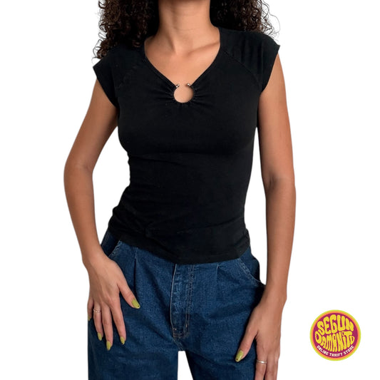 Black Staple Y2K Blouse
