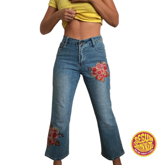 Y2K Vintage Flower Embroidered Jeans